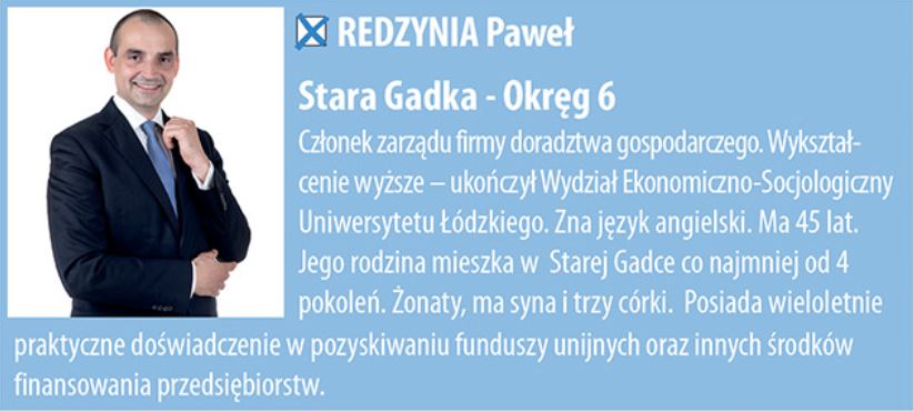 Radny Paweł Redzynia - nota biograficzna